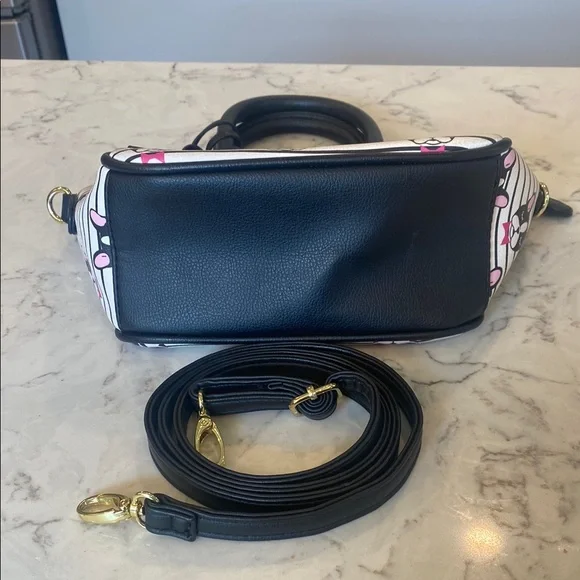 Betsey Johnson Black and White French Bulldog Crossbody Bag - Picture 5 of 10